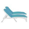 Rainbow Outdoor Roma Set of 2 Chaise Lounger w/cushion-White RBO-ROMA-WHT-2CL-CUSH-TEA